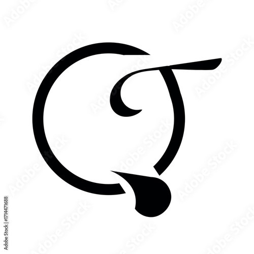Abstract letter qt logo design.