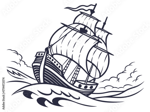 sailing ship on the sea