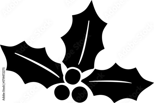 Christmas holly berry silhouette icon.
Transparent background.
