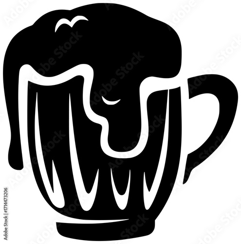 beer illustration alcohol silhouette drink logo pub icon beverage outline bar restaurant glass fun celebration party friendship friends liquid shape craft vector graphic background