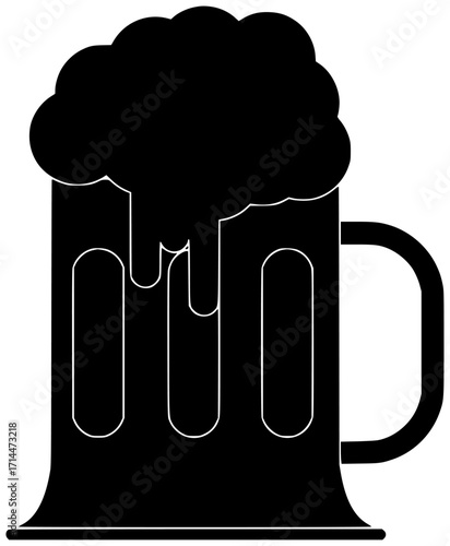 beer illustration alcohol silhouette drink logo pub icon beverage outline bar restaurant glass fun celebration party friendship friends liquid shape craft vector graphic background