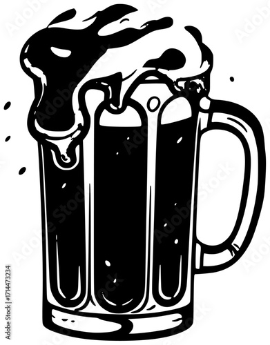 beer illustration alcohol silhouette drink logo pub icon beverage outline bar restaurant glass fun celebration party friendship friends liquid shape craft vector graphic background