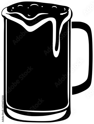 beer illustration alcohol silhouette drink logo pub icon beverage outline bar restaurant glass fun celebration party friendship friends liquid shape craft vector graphic background