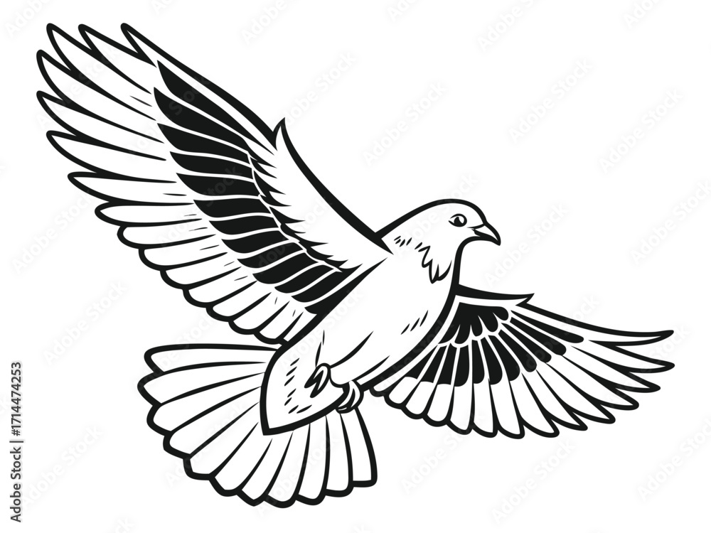Obraz premium dove of peace vector illustration