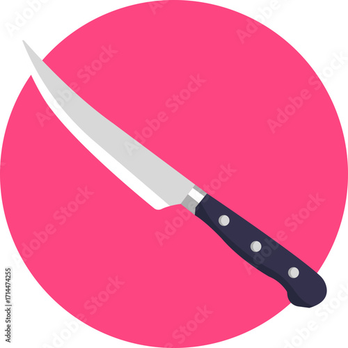 A sharp blade used by butchers to cut, slice, and prepare meat.