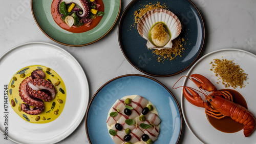 Wallpaper Mural Diverse Seafood Platter Featuring Octopus, Scallops, Lobster, and Fish image photo Torontodigital.ca