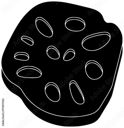 food illustration lotus silhouette root logo healthy icon vegetable outline delicious asian nutrition white traditional dish meal diet slice shape kids vector graphic background