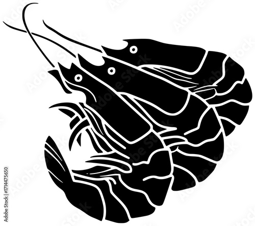 seafood illustration food silhouette shrimp logo fresh icon gourmet outline meal fish restaurant cuisine prawn dinner delicious cooking healthy shape for vector graphic background