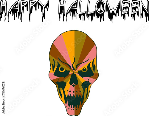 Scary Skull Happy Halloween Design