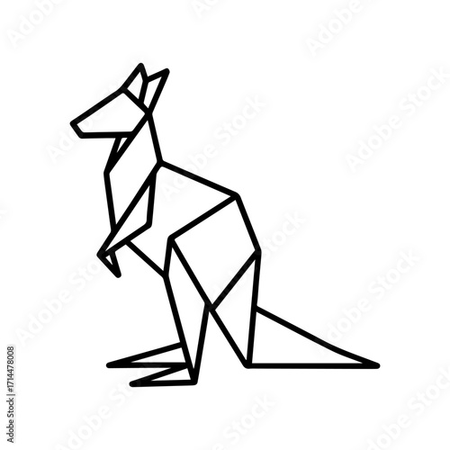 Line icon origami kangaroo vector on a white background
Vector icon on a white background
