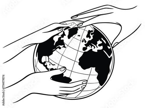 hand holding globe