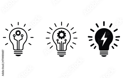 WebIgnite your business with these innovative light bulb icons symbolizing creative solutions, energy, and smart technology that power ideas and drive success for modern companies