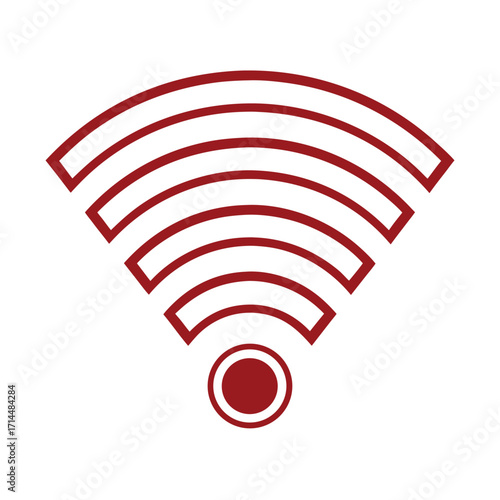 Minimal Wi-Fi Symbol with Concentric Curved Lines Vector Design