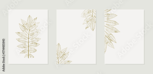 Foto Posters with Rhus typhina leaf prints, botanical graphics