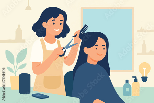 hair salon scene