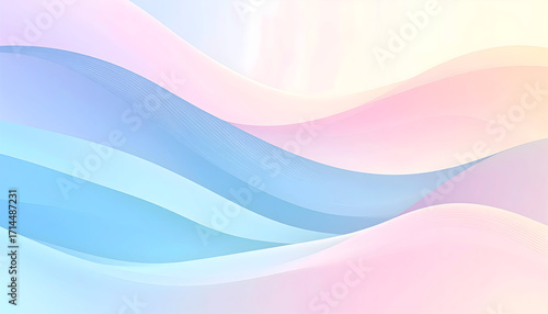 Soft pastel abstract background with smooth flowing waves and gentle gradients