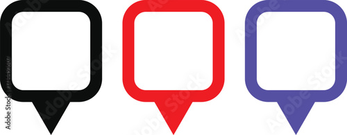 Location icon set. Gps navigation marker. Map pointer symbol
