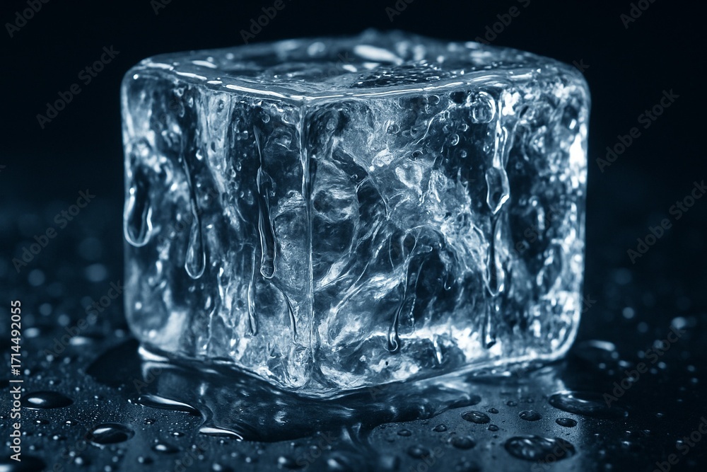 Obraz premium Transparent ice block