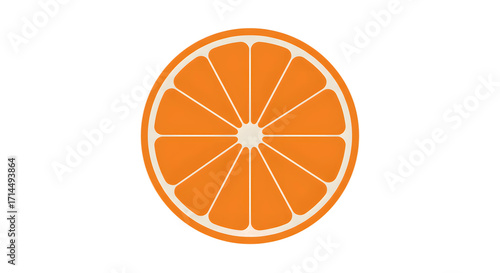 Vibrant Orange Slice Graphic with Soft Gradient Background png clear alpha channel cutout isolated on transparent background