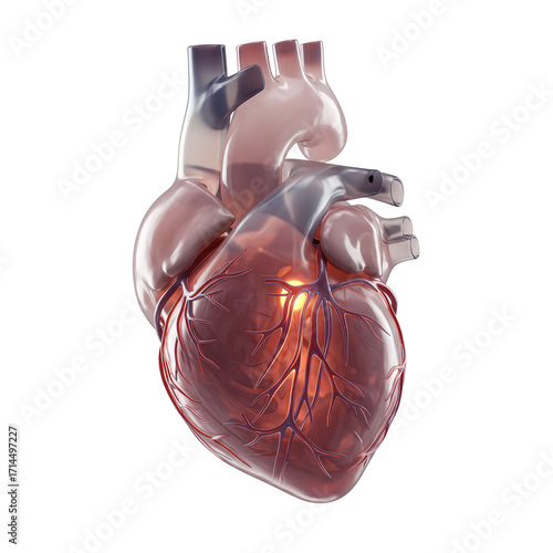 Wallpaper Mural Transparent Human Heart Anatomy with Glowing Elements Medical Science Concept Torontodigital.ca
