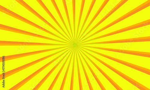 orange sunburst background. summer radial rays background pattern