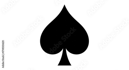 High Quality Classic Black Spade Playing Card Suit Symbol Isolated Graphic Icon for Gaming Poker and Casino Design Projects