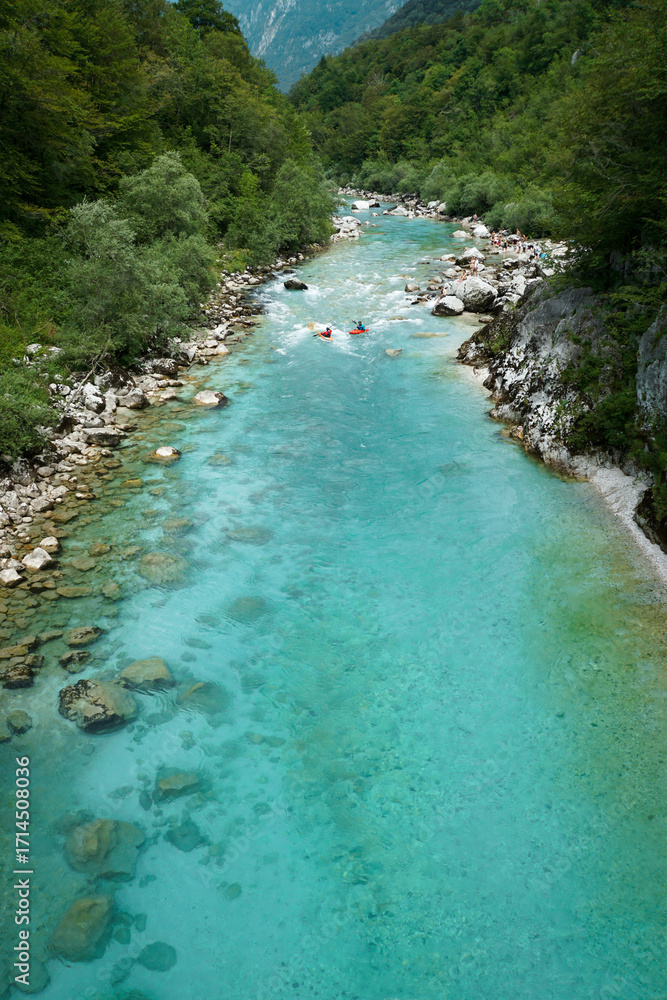 Fototapeta premium Socca Fluss Slowenien