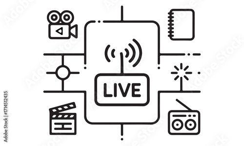  Live streaming video production concept