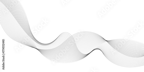 Abstract wave element for design. Digital frequency. Elegant abstract smooth swoosh speed gray wave modern stream. art background. Vector illustration. Wave with lines created using blend.	
