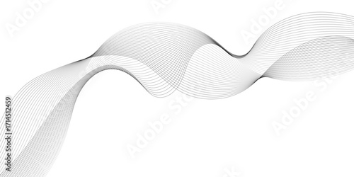 Abstract wave element for design. Digital frequency. Elegant abstract smooth swoosh speed gray wave modern stream. art background. Vector illustration. Wave with lines created using blend.	
