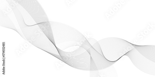 Abstract wave element for design. Digital frequency. Elegant abstract smooth swoosh speed gray wave modern stream. art background. Vector illustration. Wave with lines created using blend.	
