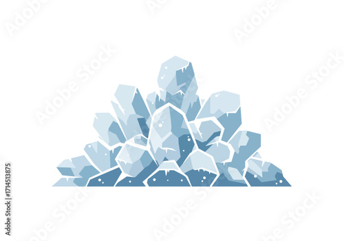 Ice formation illustration with jagged icy peaks in pale blue and white