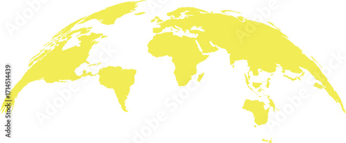 world map yellow
