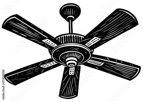 Ceiling Fan Silhouette, Home Appliance SVG, PNG
