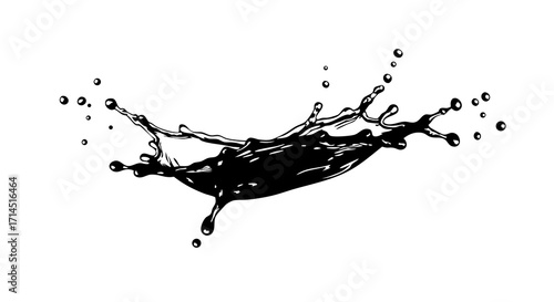 A powerful, dynamic silhouette of a crashing wave or a forceful liquid splash. This high-energy vector is perfect for representing nature's power, surfing, sea storms, or abstract concepts of force.