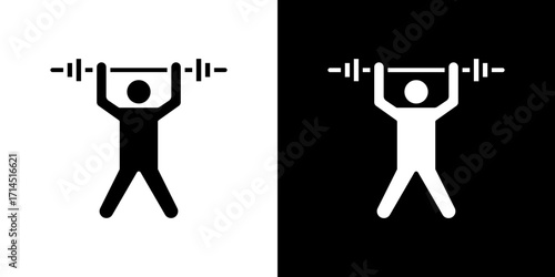 Weightlifter icon vector illustration - high quality black style vector icons