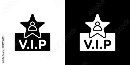 VIP person icon vector illustration - high quality black style vector icons