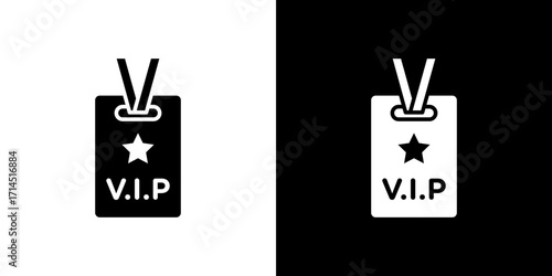 Vip pass icon vector illustration - high quality black style vector icons