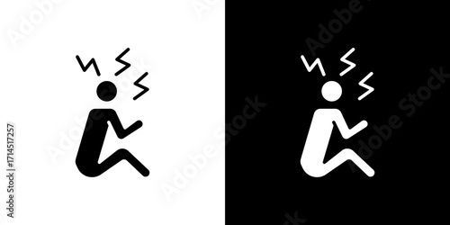 Stressed human icon vector illustration - high quality black style vector icons
