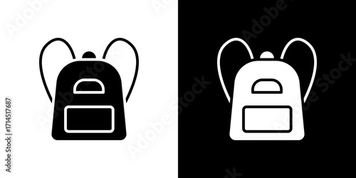 School bag icon vector illustration - high quality black style vector icons