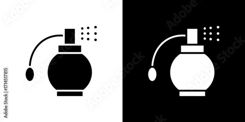 Round perfume bottle icon vector illustration - high quality black style vector icons
