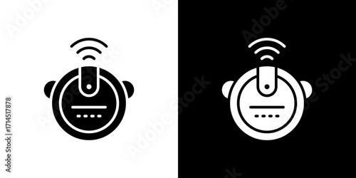 Robot vacuum cleaner icon vector illustration - high quality black style vector icons