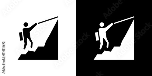 Mountain climb icon vector illustration - high quality black style vector icons