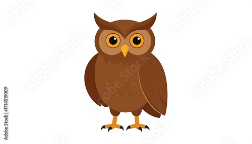 Adorable Brown Owl Illustration