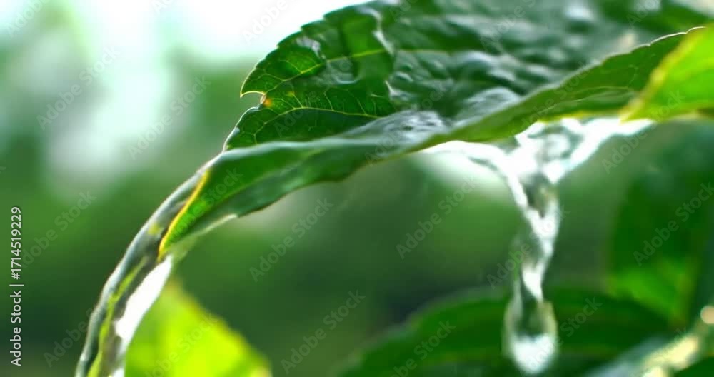 custom made wallpaper toronto digitalClose-up of Water Droplets on Green Leaf in Nature