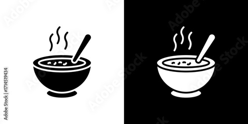 Japanese soup bowl icon vector illustration - high quality black style vector icons