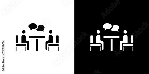 Interview icon vector illustration - high quality black style vector icons