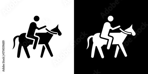 Horse riding icon vector illustration - high quality black style vector icons