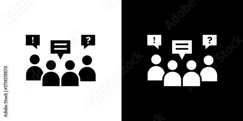 Group discussion icon vector illustration - high quality black style vector icons