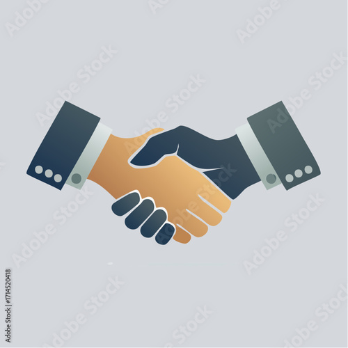 A stylized handshake symbolizing partnership, cooperation, and agreement between two individuals or entities.